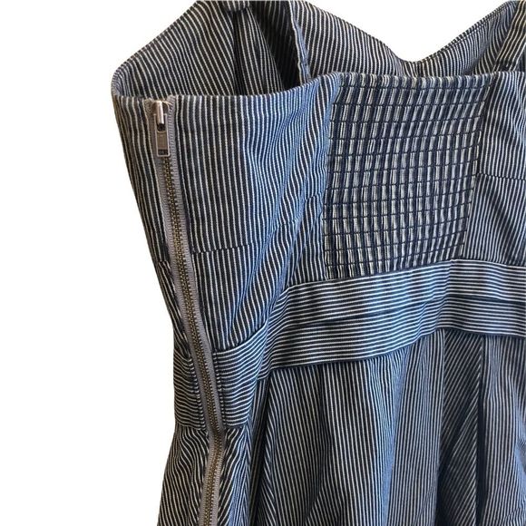 Aritzia Wilfred Free Denim & White Pin Stripe Mini Dress EUC - Picture 4 of 13